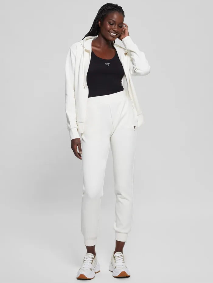GUESS Jackets and Coats Eco Olympe FullZip Hoodie Sweatshirt White 8211 Women