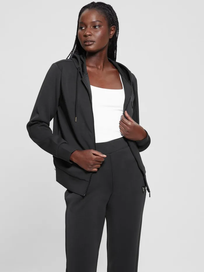 GUESS Jackets and Coats Eco Olympe FullZip Hoodie Sweatshirt White 8211 Women