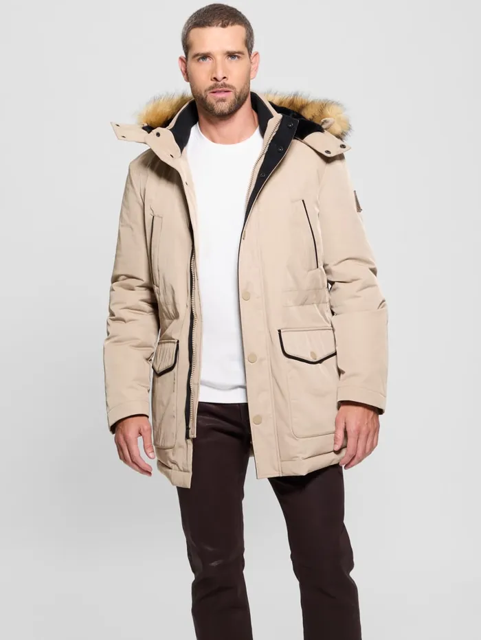 GUESS Jackets and Coats Eco Technical Parka Beige 8211 Men