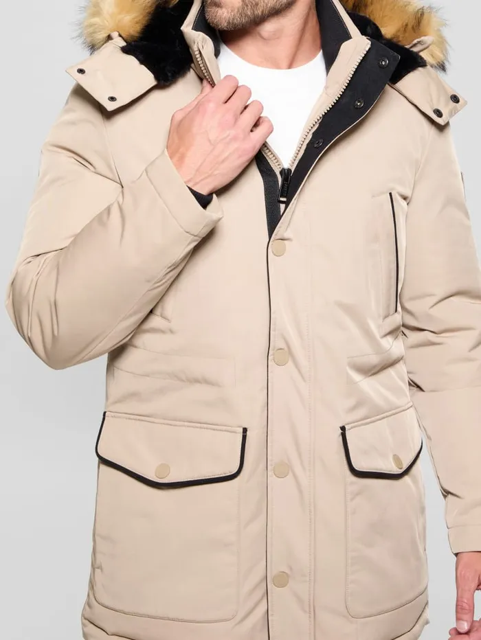 GUESS Jackets and Coats Eco Technical Parka Beige 8211 Men