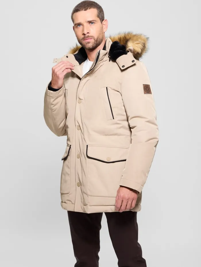 GUESS Jackets and Coats Eco Technical Parka Beige 8211 Men