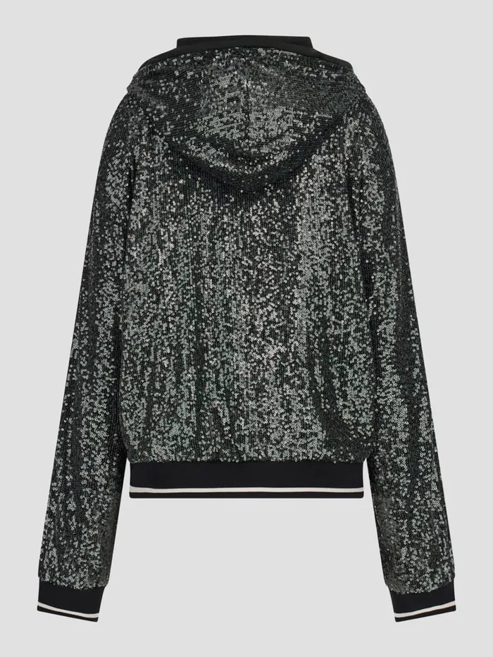 GUESS Jackets and Coats Mini Sequins ZipUp Sweatshirt Brown 8211 Women