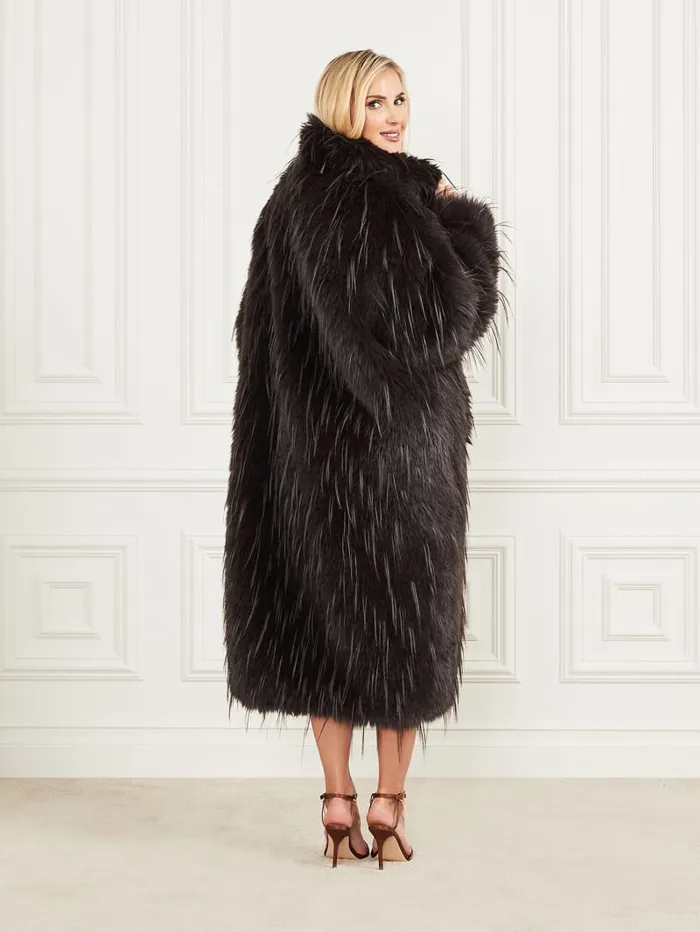 GUESS Jackets and Coats Serena FauxFur Coat Brown 8211 Women