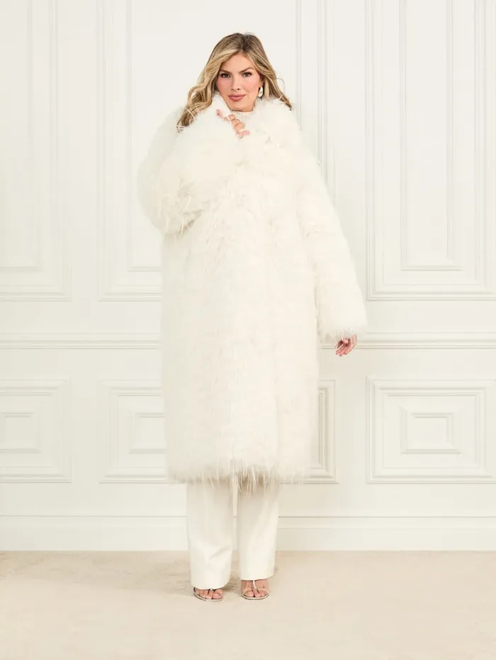 GUESS Jackets and Coats Serena FauxFur Coat Brown 8211 Women