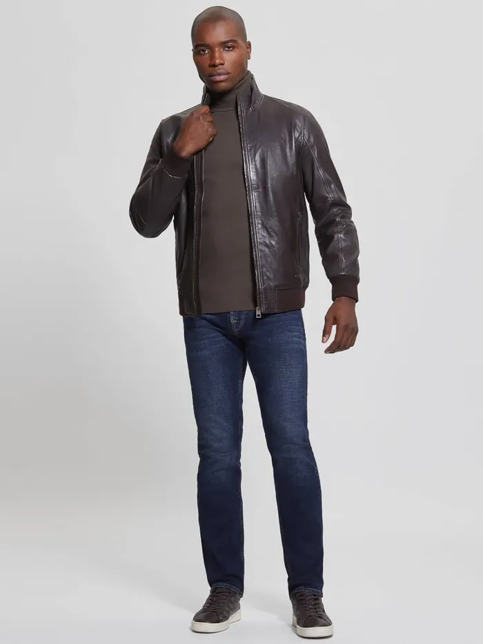 GUESS Jackets and Coats Soft Leather Jacket Black 8211 Men