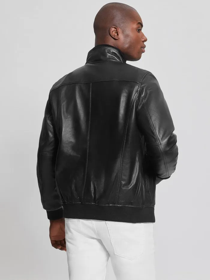 GUESS Jackets and Coats Soft Leather Jacket Black 8211 Men