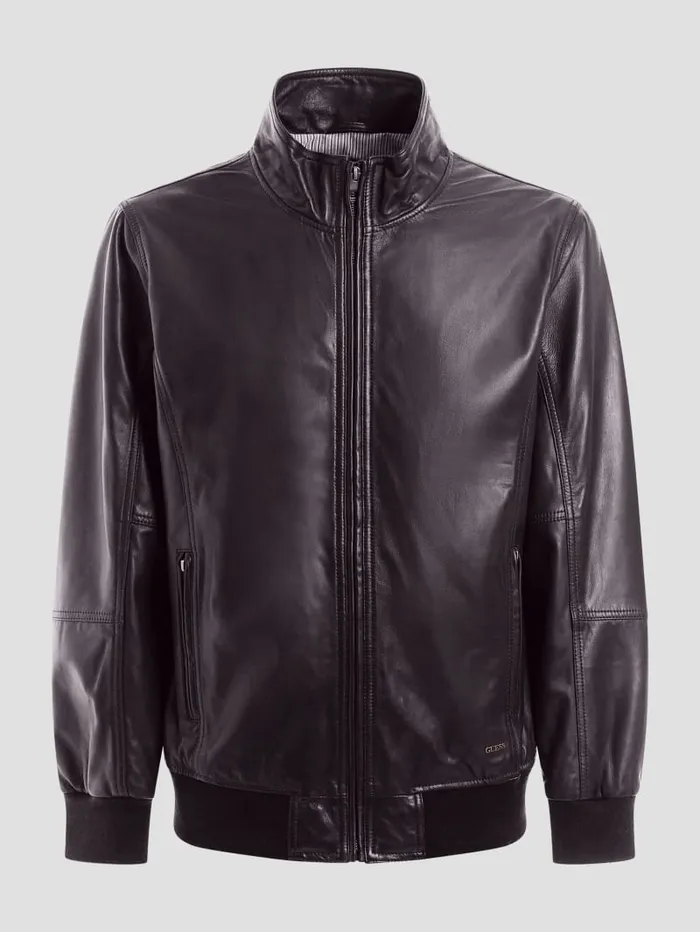 GUESS Jackets and Coats Soft Leather Jacket Black 8211 Men