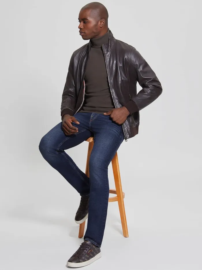 GUESS Jackets and Coats Soft Leather Jacket Black 8211 Men