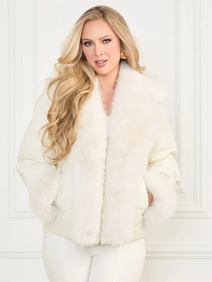 GUESS Jackets and Coats Zoe Puffer Jacket White 8211 Women