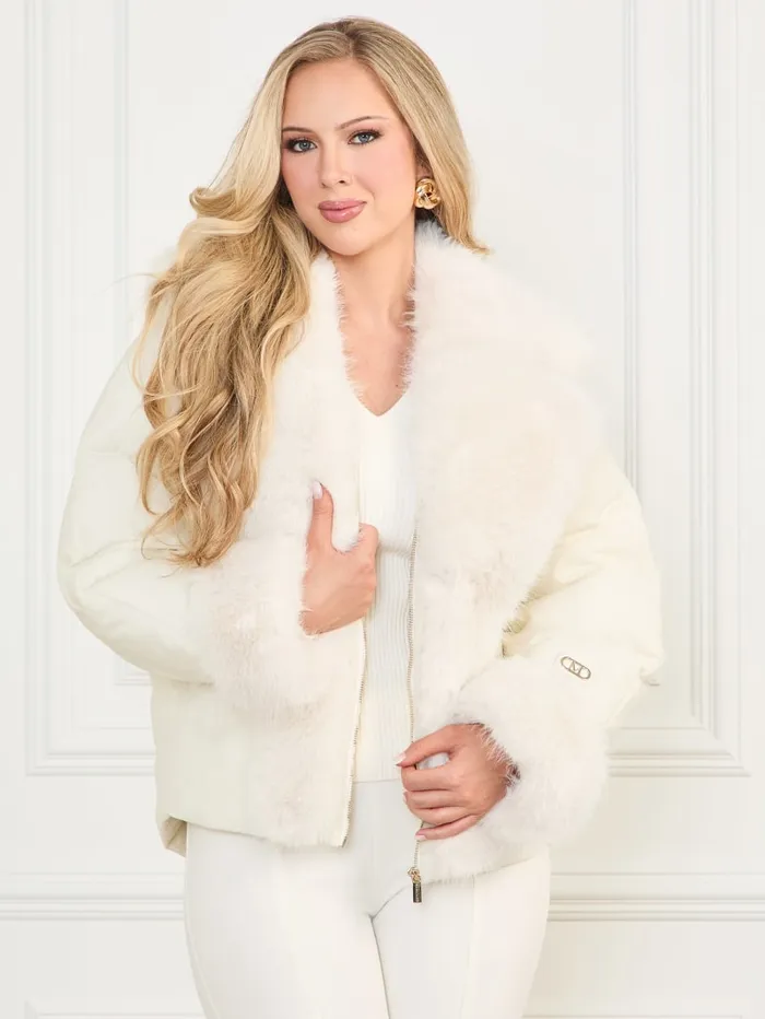 GUESS Jackets and Coats Zoe Puffer Jacket White 8211 Women