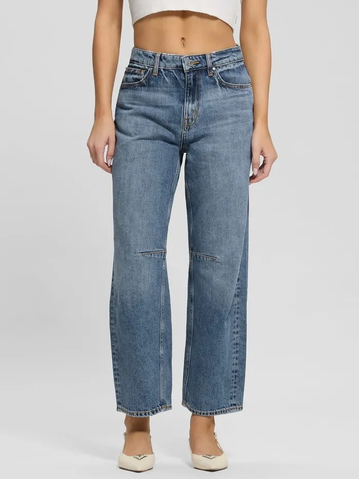 GUESS Jeans and Denim Eco HighRise Barrel Leg Denim Jeans Blue 8211 Women