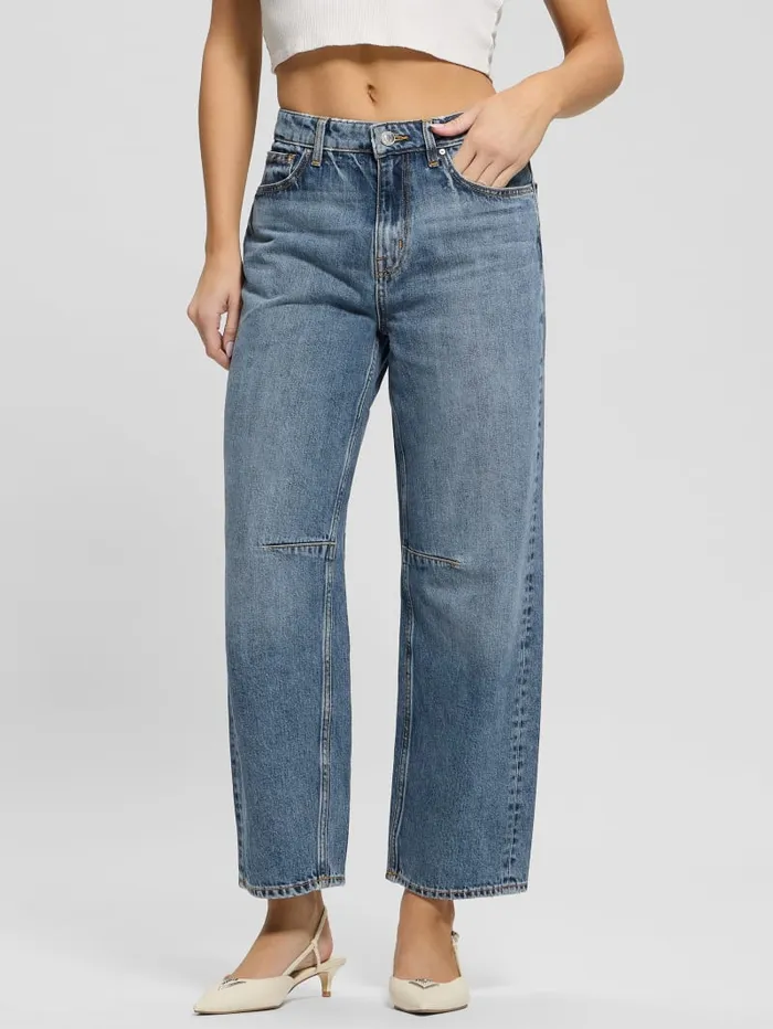 GUESS Jeans and Denim Eco HighRise Barrel Leg Denim Jeans Blue 8211 Women