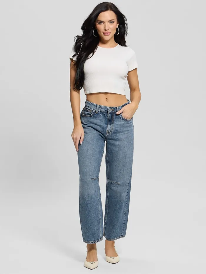 GUESS Jeans and Denim Eco HighRise Barrel Leg Denim Jeans Blue 8211 Women