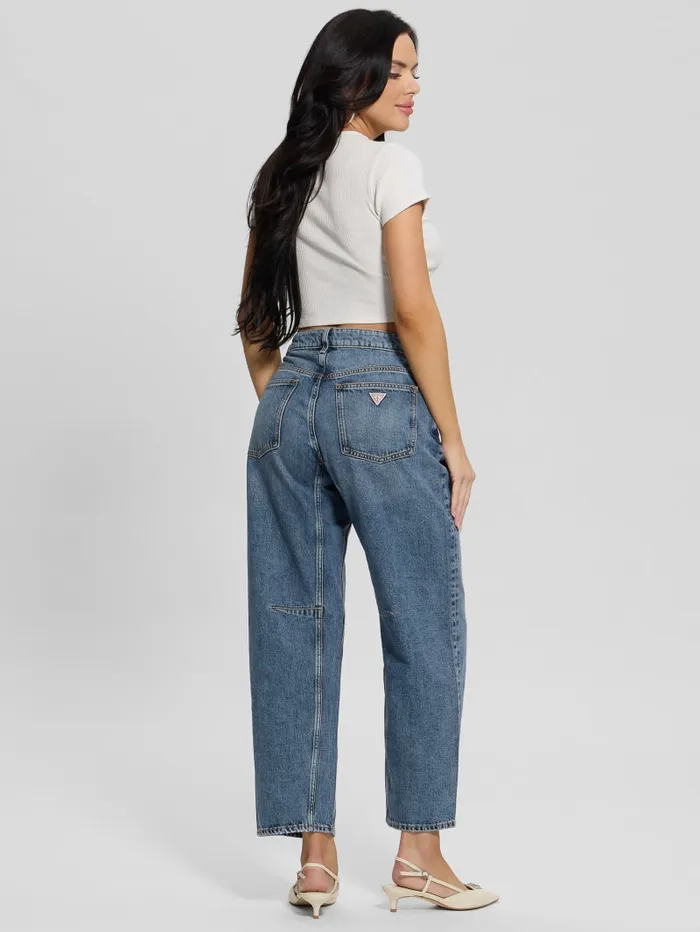 GUESS Jeans and Denim Eco HighRise Barrel Leg Denim Jeans Blue 8211 Women