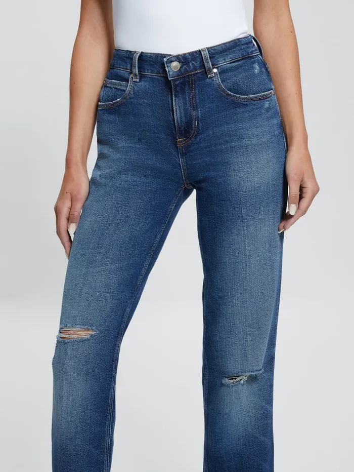 GUESS Jeans and Denim Eco Paulette Flare Split Denim Pants Blue 8211 Women