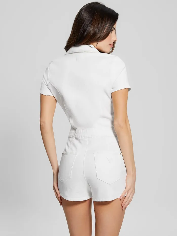 GUESS Jeans and Denim Janae Denim Romper White 8211 Women