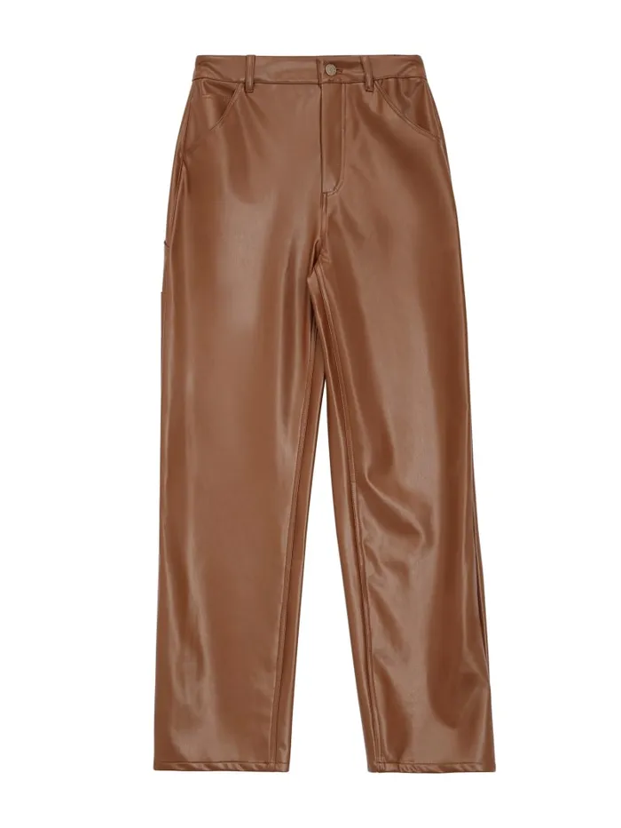 GUESS Jeans and Denim Originals FauxLeather Carpenter Pants Brown 8211 Women