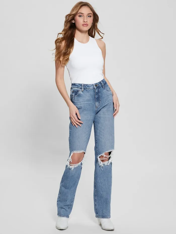 GUESS Jeans and Denim Relaxed Straight Jeans Blue 8211 Women