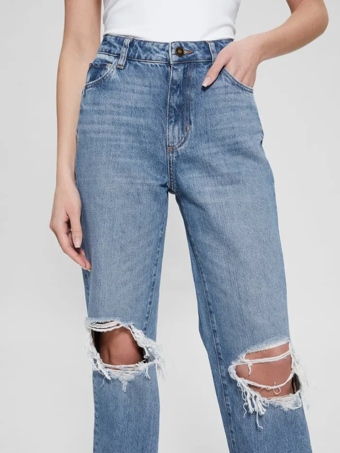 GUESS Jeans and Denim Relaxed Straight Jeans Blue 8211 Women