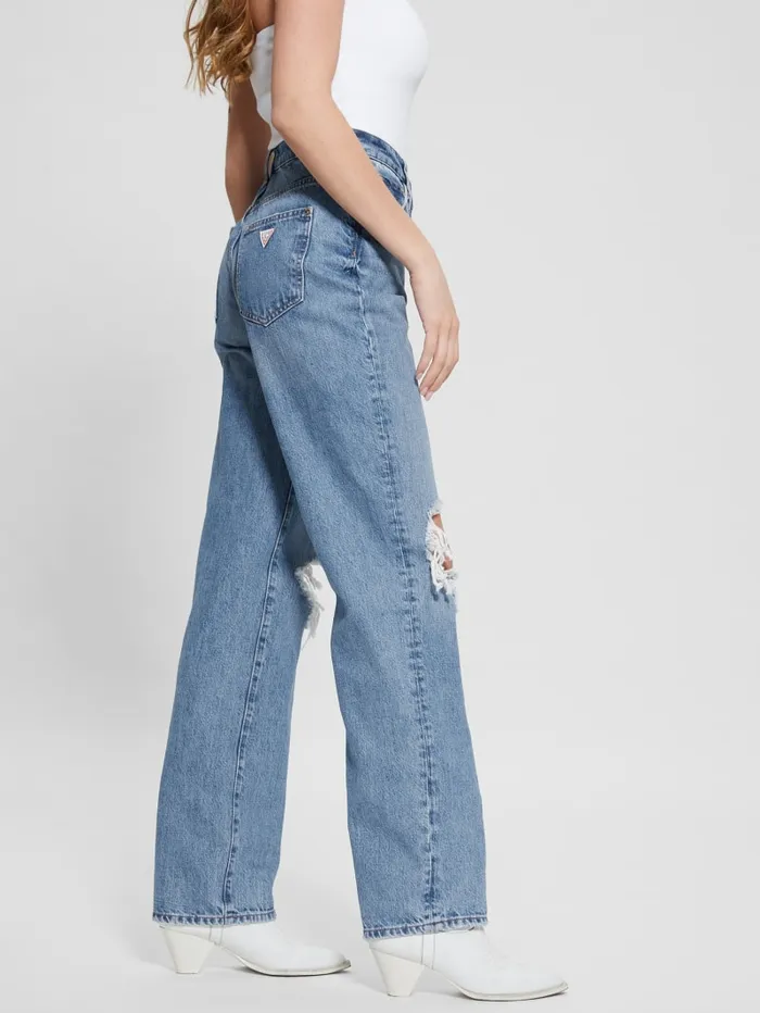 GUESS Jeans and Denim Relaxed Straight Jeans Blue 8211 Women
