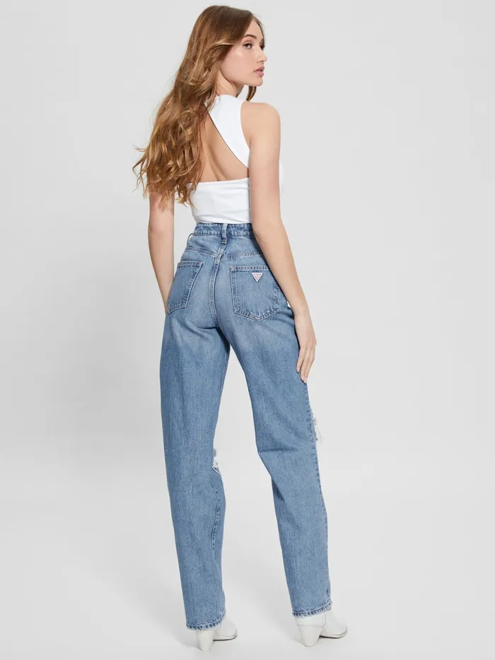 GUESS Jeans and Denim Relaxed Straight Jeans Blue 8211 Women