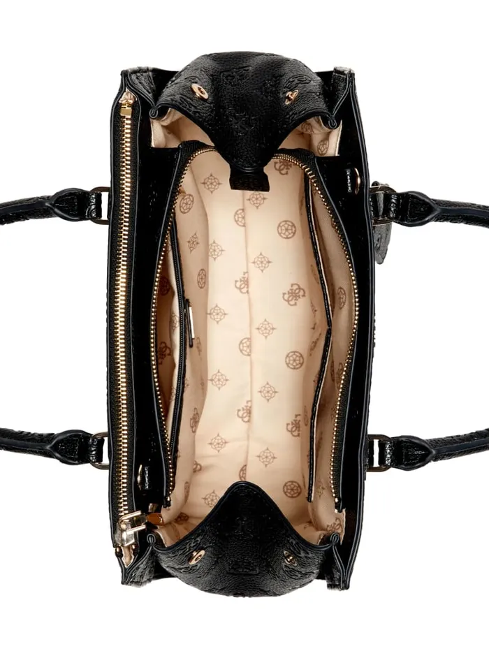 GUESS Logo Bags Cresidia Society Satchel Black 8211 Unisex