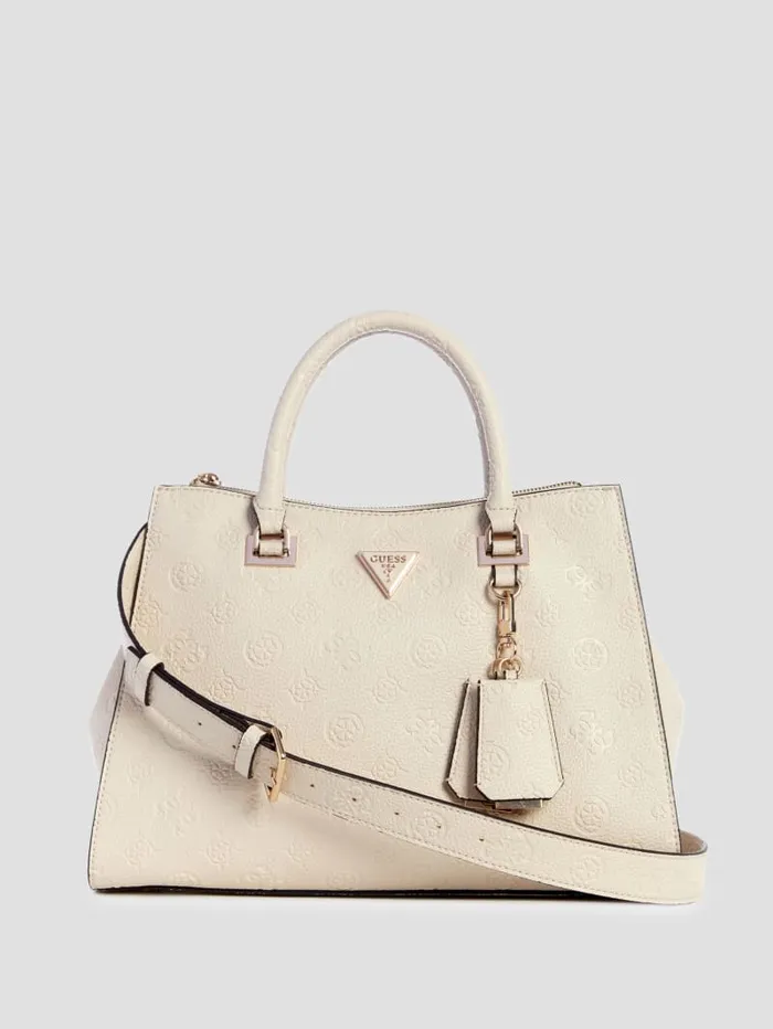 GUESS Logo Bags Cresidia Society Satchel Black 8211 Unisex