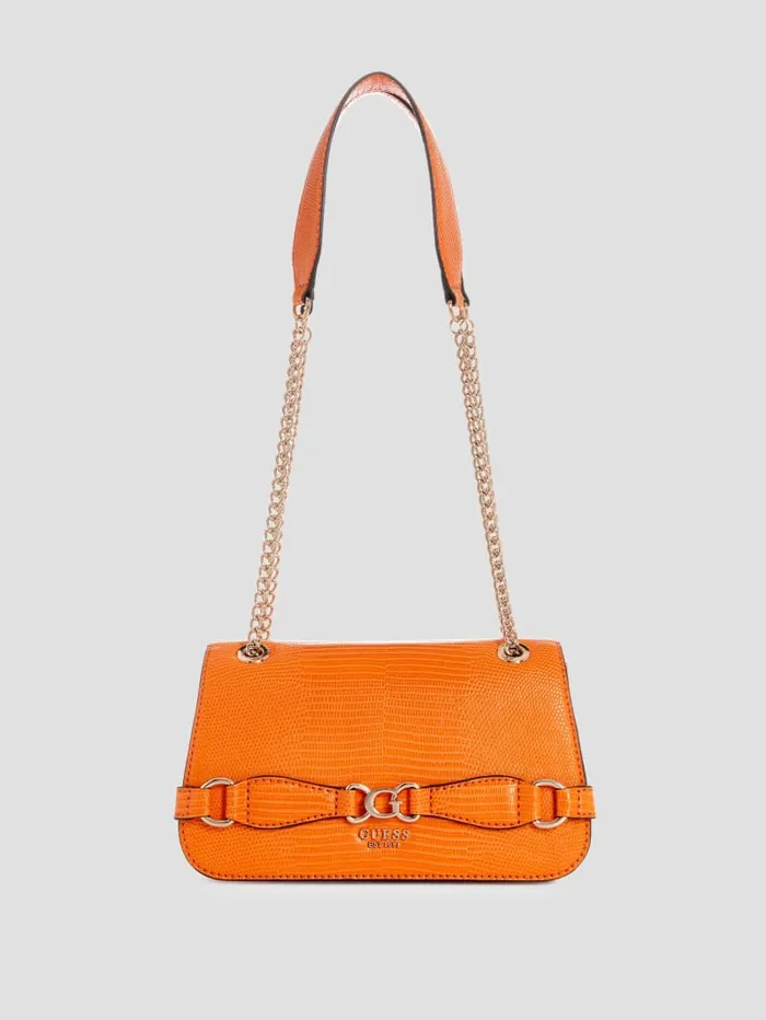 GUESS Sale Arlena Lizard Convertible Crossbody Orange 8211 Women