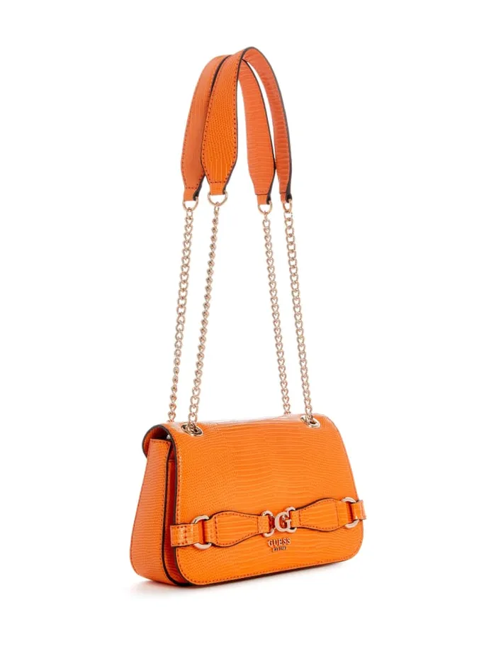 GUESS Sale Arlena Lizard Convertible Crossbody Orange 8211 Women