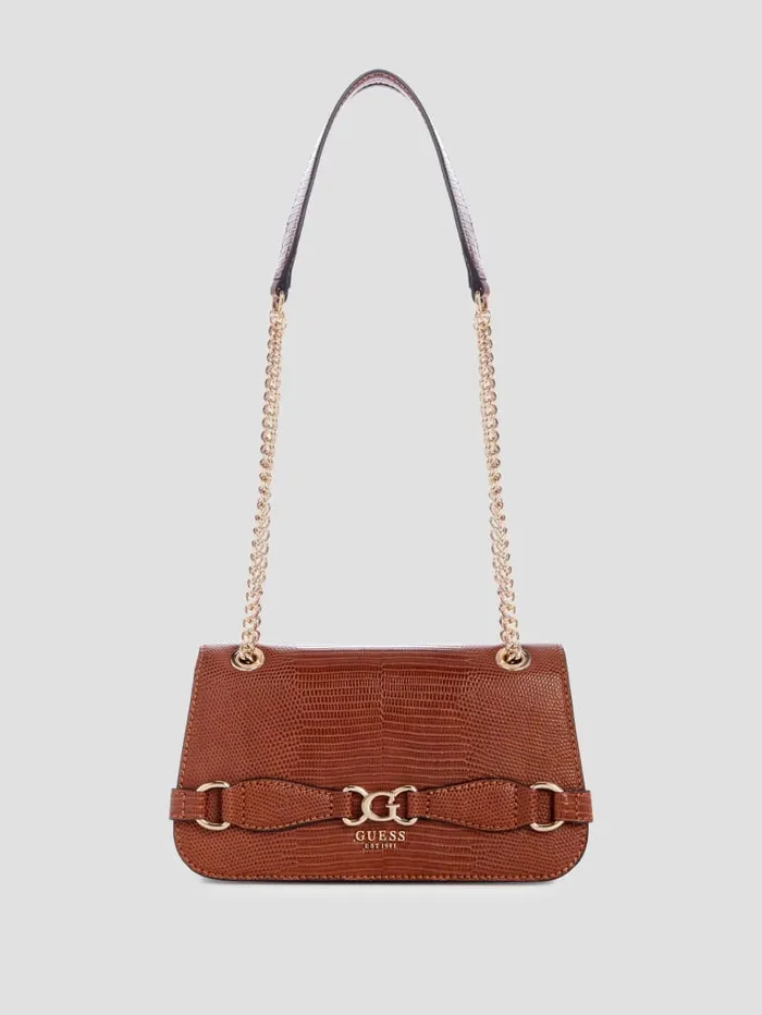 GUESS Sale Arlena Lizard Convertible Crossbody Orange 8211 Women