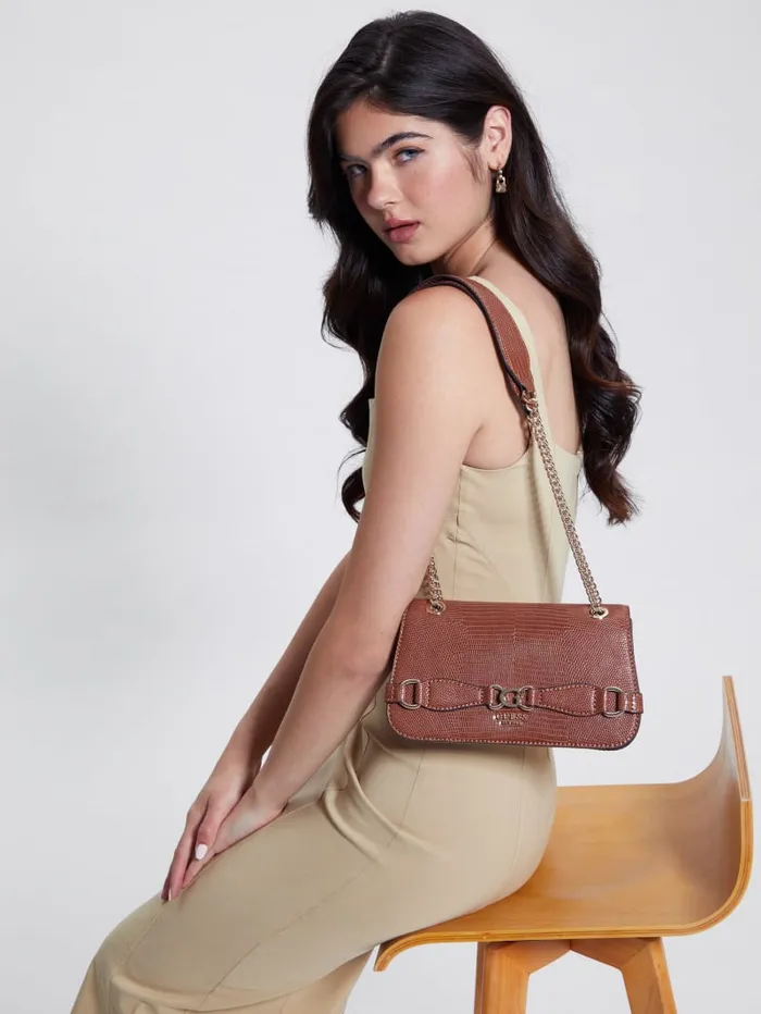 GUESS Sale Arlena Lizard Convertible Crossbody Orange 8211 Women