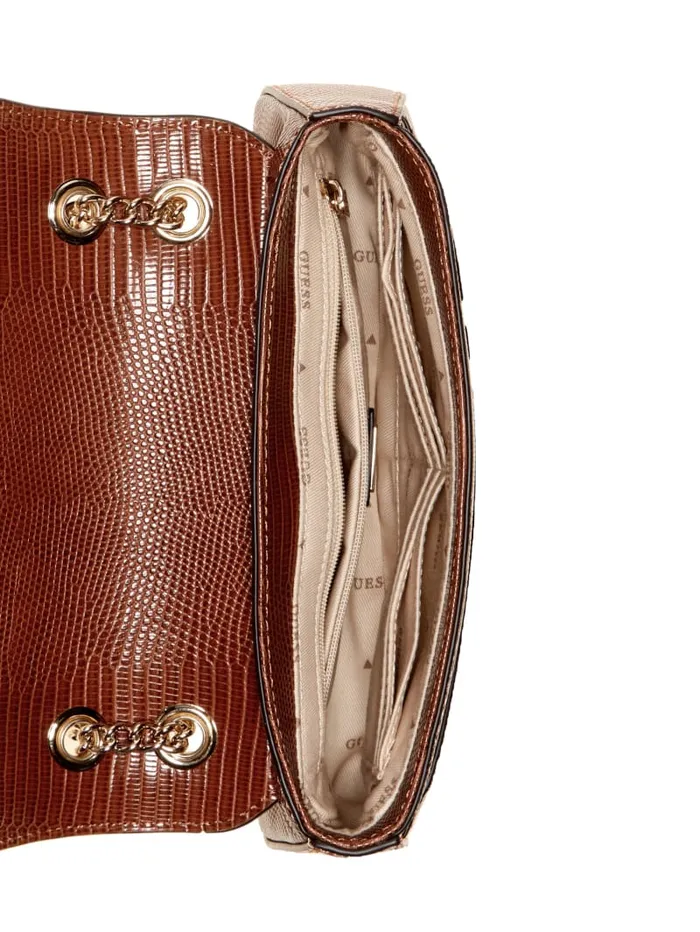 GUESS Sale Arlena Lizard Convertible Crossbody Orange 8211 Women