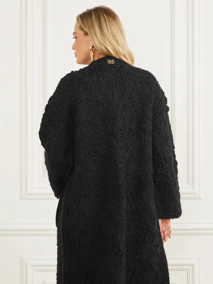 GUESS Sale Braid WoolBlend Coat Black 8211 Women