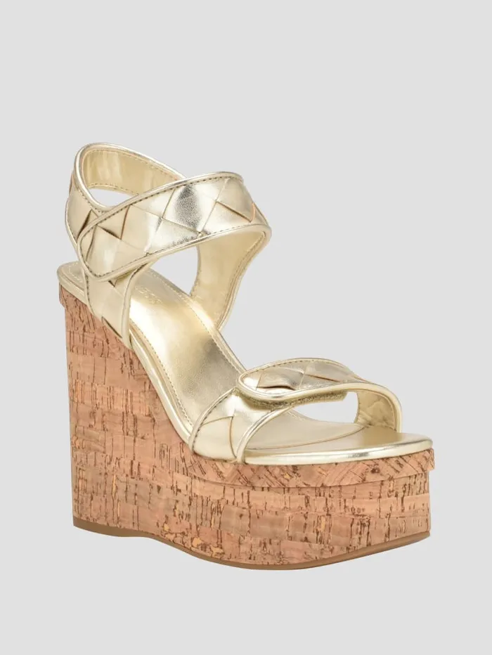 GUESS Sale Cataline Wedge Sandals Gold 8211 Women
