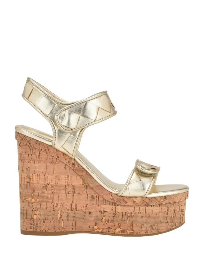 GUESS Sale Cataline Wedge Sandals Gold 8211 Women