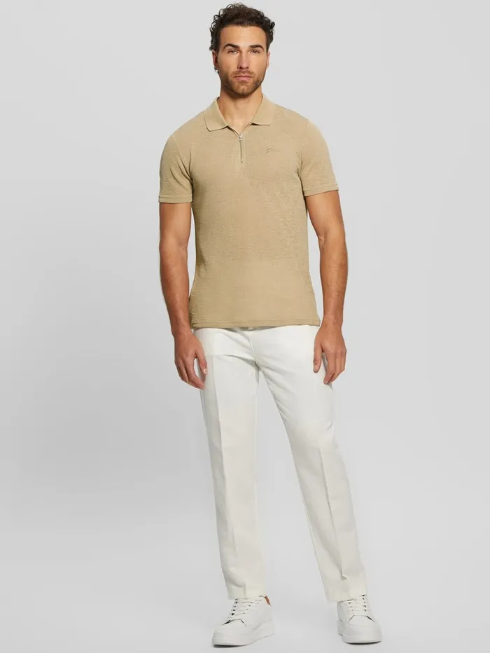 GUESS Sale Eco Clement Linen Chino Pants White 8211 Men