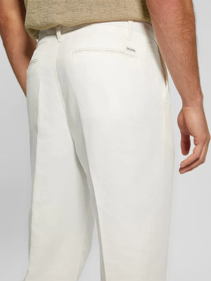 GUESS Sale Eco Clement Linen Chino Pants White 8211 Men