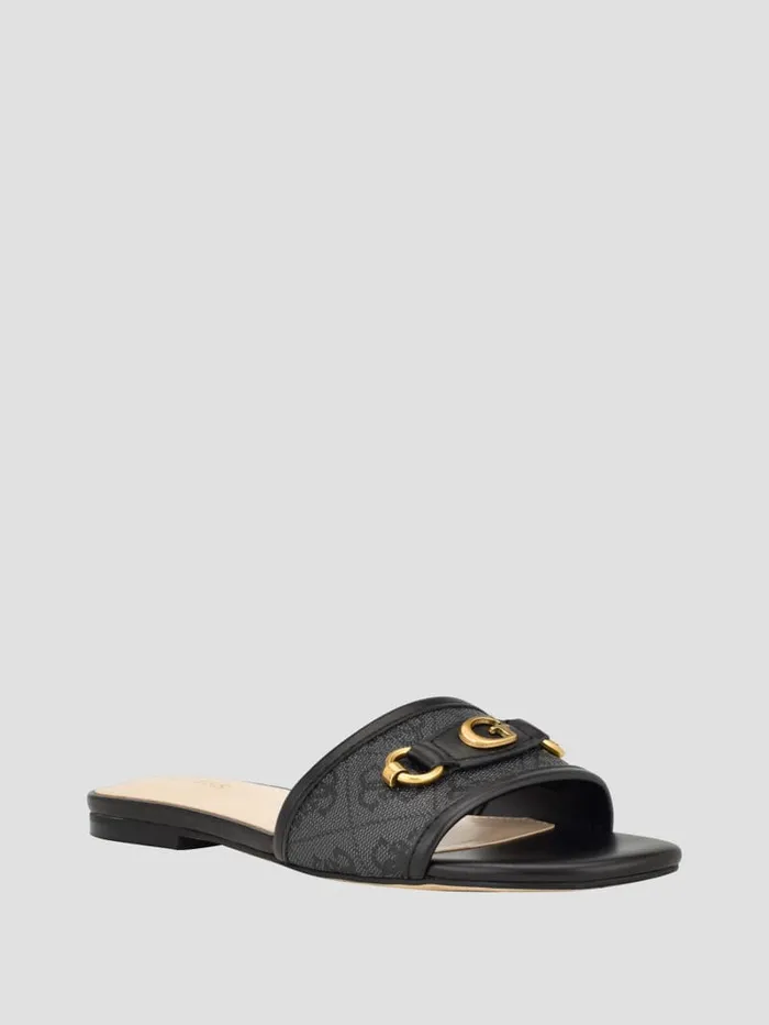 GUESS Sale Hammi Logo Slide Sandals Black 8211 Women