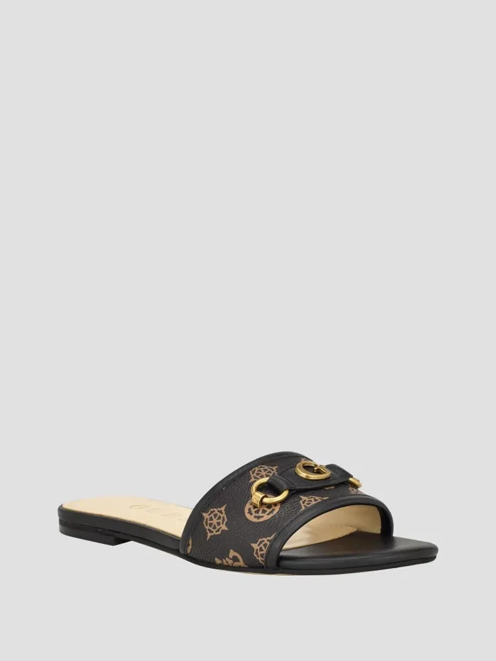 GUESS Sale Hammi Logo Slide Sandals Black 8211 Women
