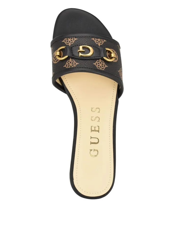 GUESS Sale Hammi Logo Slide Sandals Black 8211 Women