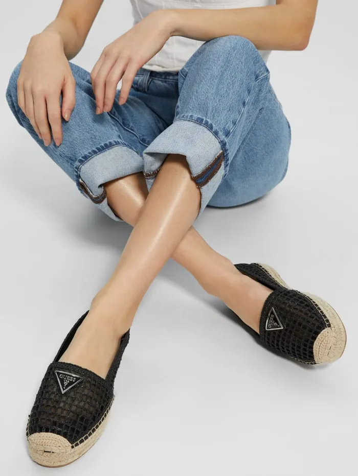 GUESS Sale Mones Espadrille Flats Black 8211 Women