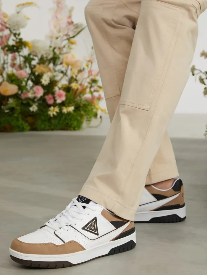 GUESS Sale Nelsi ColorBlock Sneakers Beige 8211 Women
