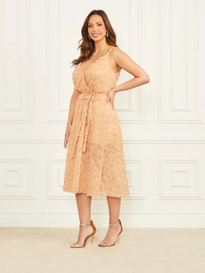 GUESS Sale Rosie Flower Dress Beige 8211 Women