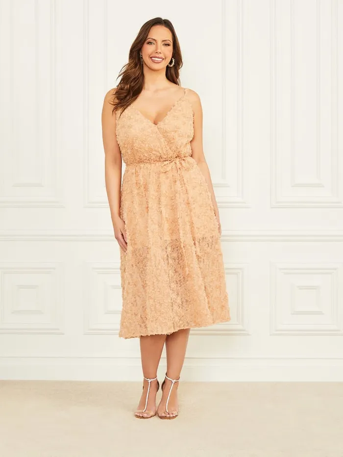 GUESS Sale Rosie Flower Dress Beige 8211 Women