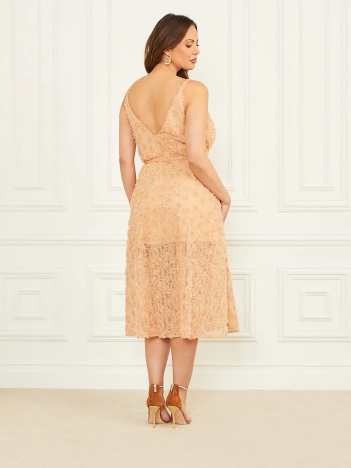 GUESS Sale Rosie Flower Dress Beige 8211 Women