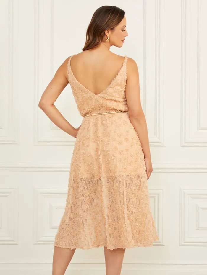 GUESS Sale Rosie Flower Dress Beige 8211 Women