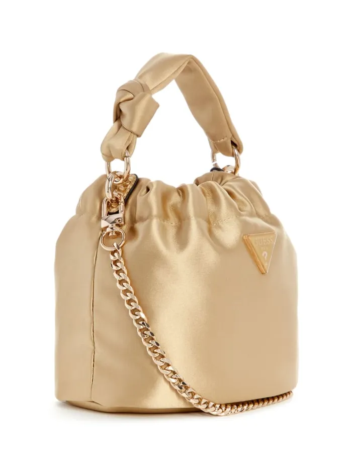 GUESS Sale Twiller Top Handle Pouch Bag Gold 8211 Women