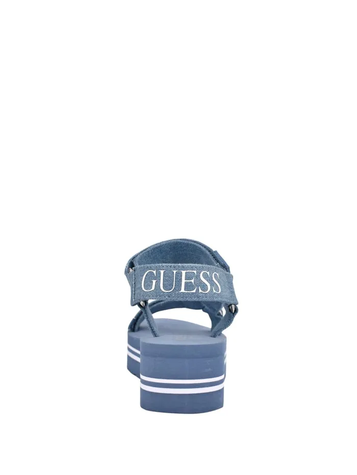 GUESS Sandals Avin Logo Strap Platform Sandals Blue 8211 Unisex