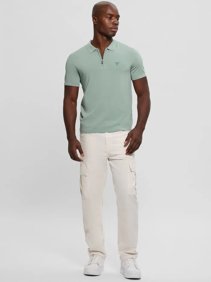 GUESS Shirts Dane Zip Polo Black 8211 Men