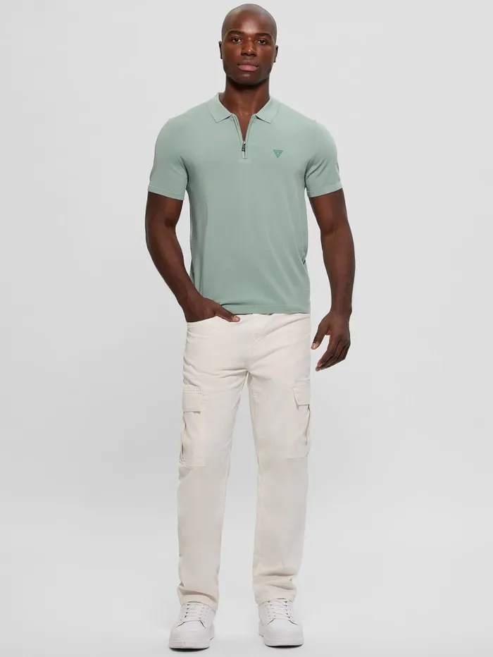 GUESS Shirts Dane Zip Polo Black 8211 Men